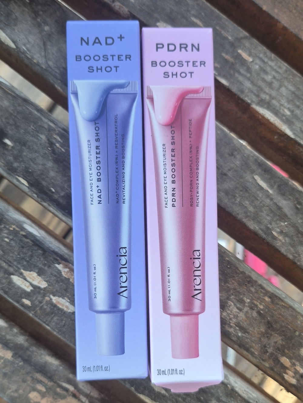 NAD+ & PDRN Booster Shot Set — Lavender and Pink Face Moisturizers